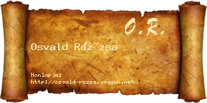 Osvald Rózsa névjegykártya