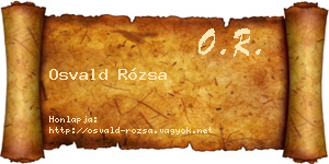 Osvald Rózsa névjegykártya